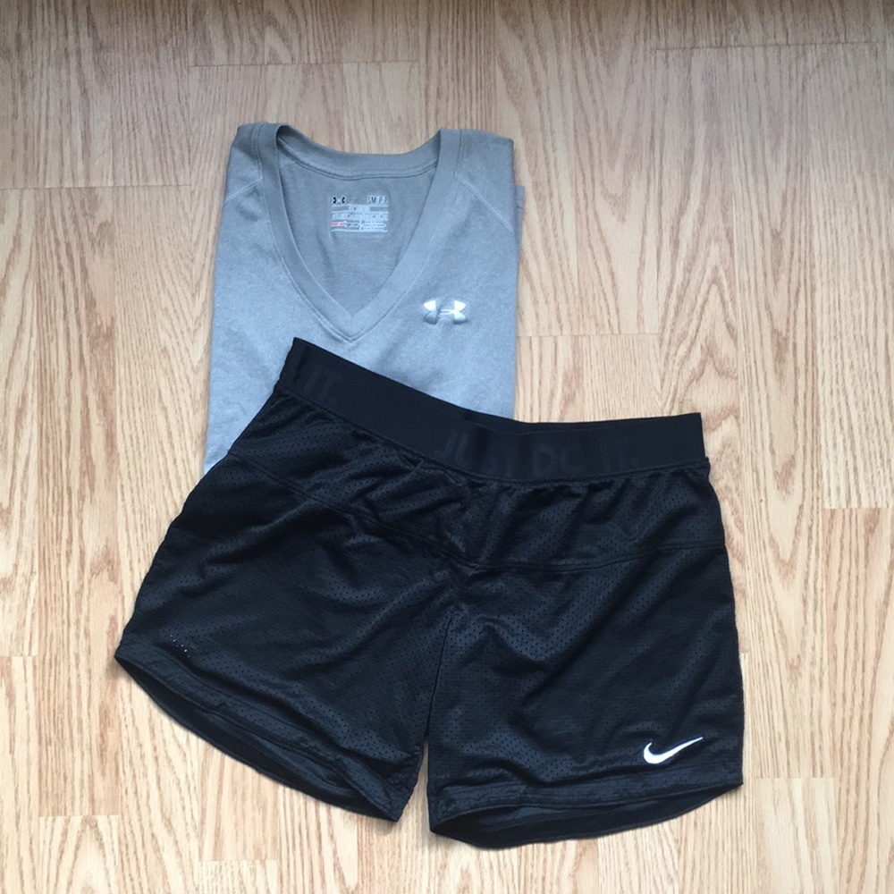 2 for 1. Nike Mesh Shorts & Under Armour T-shirt